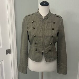 Army Green Military Cropped Jacket